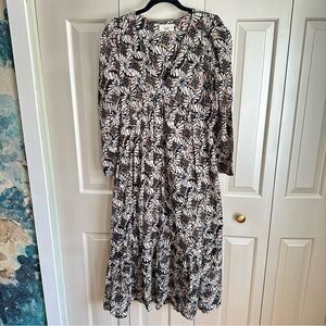 Xirena Black White Floral Cotton Mini Dress